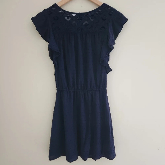 Aeropostale | Swiss Dot Eyelet Yoke Fit & Flare Mini Dress - Size XS - Picture 7 of 10